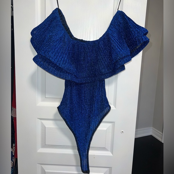 Off the shoulder bodysuit - royal blue - Picture 4 of 4